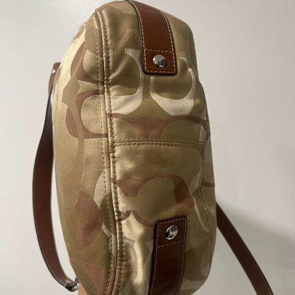 Coach Brown and Tan Signature Shoulder Bag - Picture 4 of 4